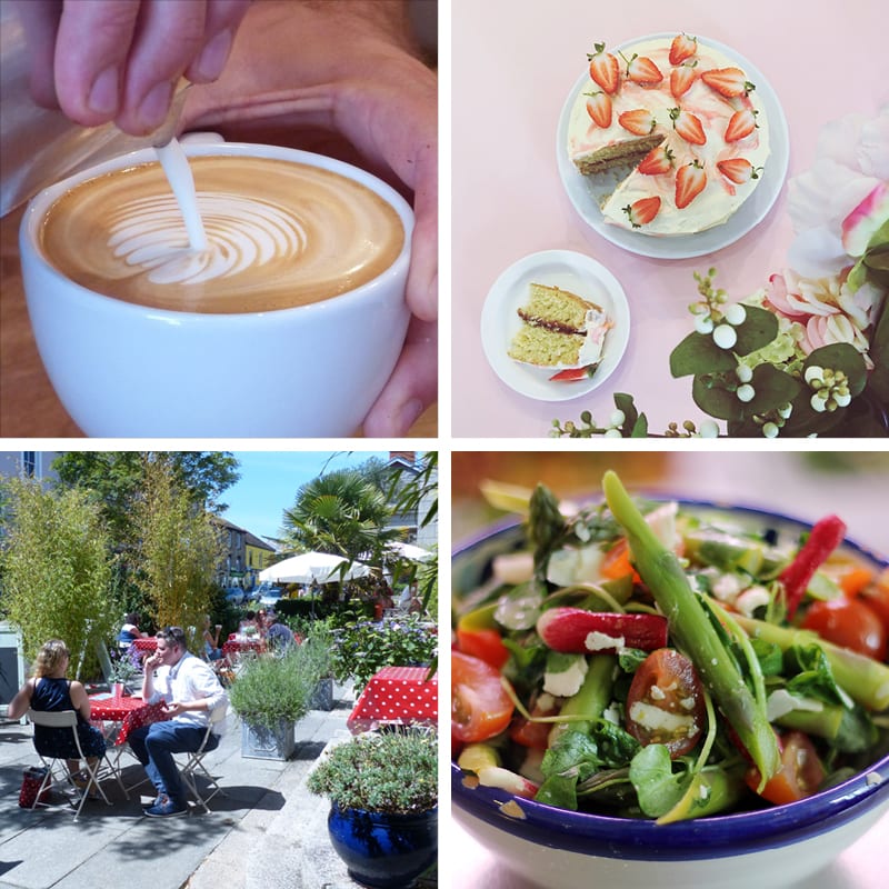 Coffee, cake, salad and the sunny terrace at Arts Cafe